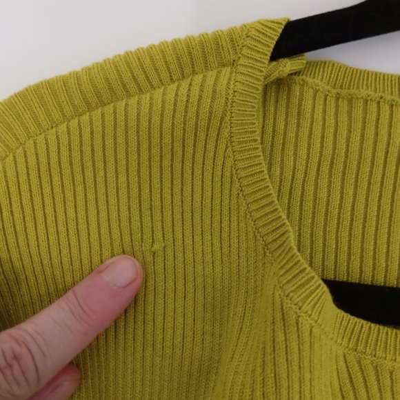 26/28 Cato Keyhole Cutout Long Sleeve Sweater Green Crew Neck - Picture 5 of 6